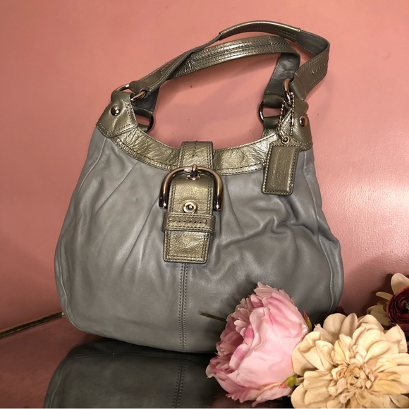 Coach Soho Lynn gray leather hobo shoulder bag - Picture 2 of 12